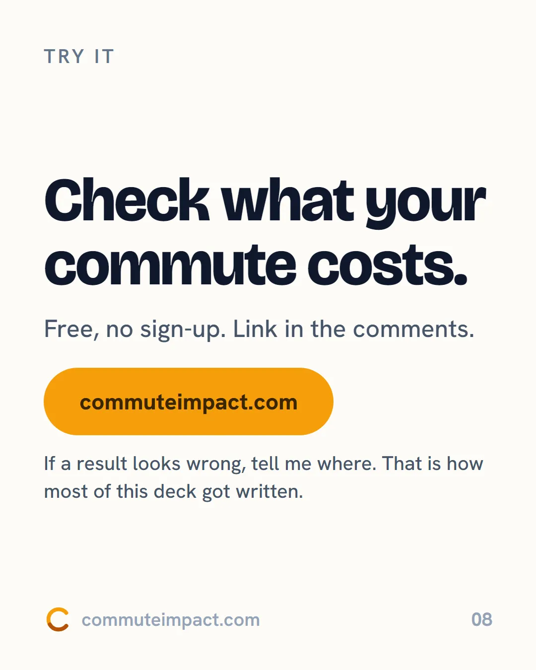 Check what your commute costs.